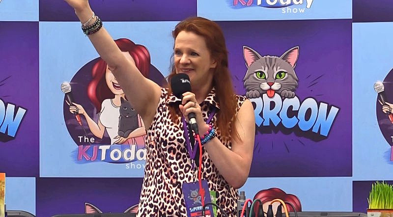 KJ on stage at PurrCon